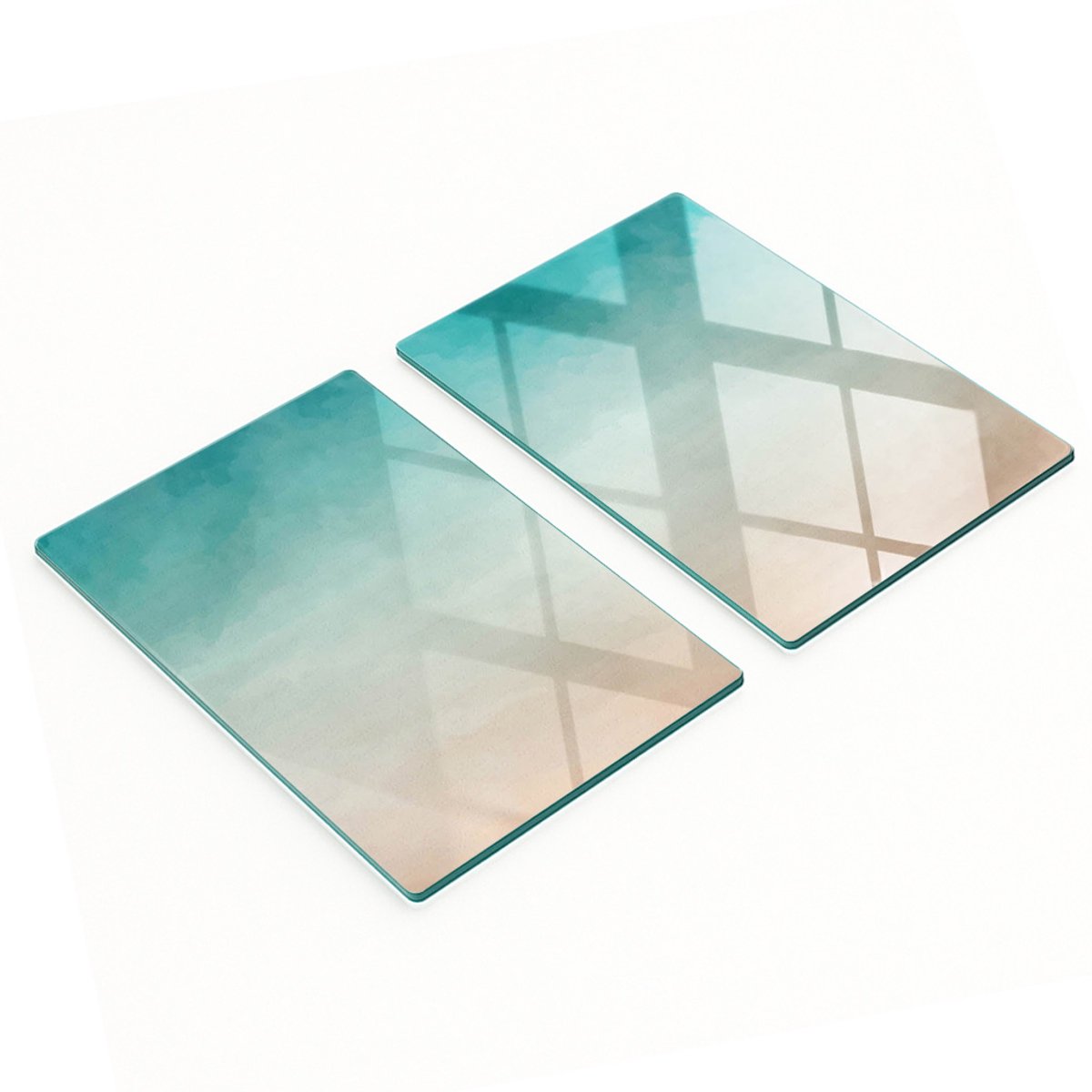 Decoratieve glazen serveerplanken voor snacks, abstract ontwerp, 2x40x52 cm