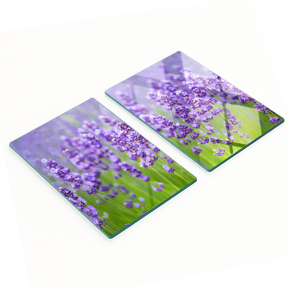 Multifunctionele decoratieve keukenplanken van gehard glas in lavendelkleur, 2x40x52 cm
