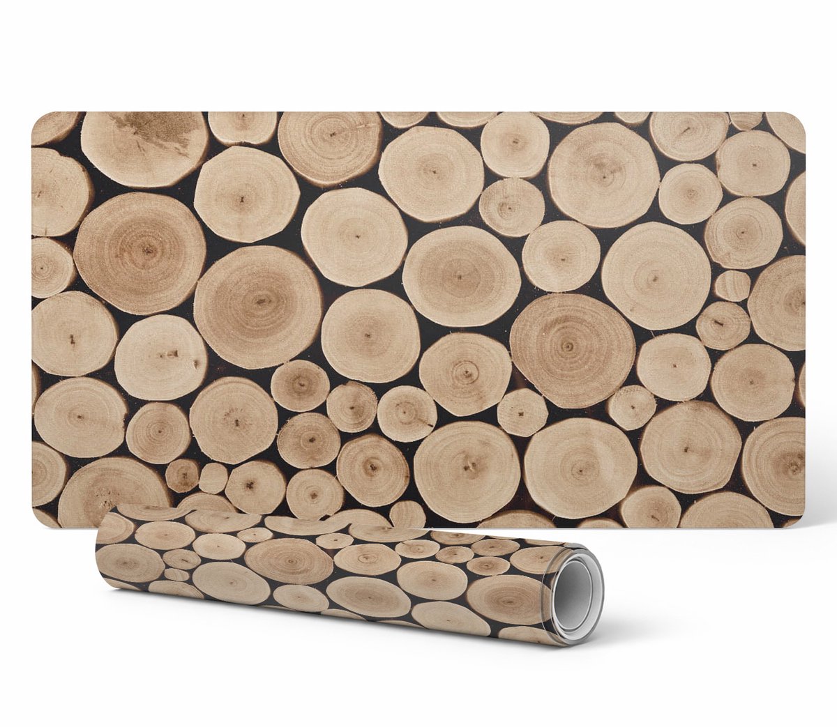 Universele beschermmat voor computerapparatuur, houten cirkels, 100x50 cm
