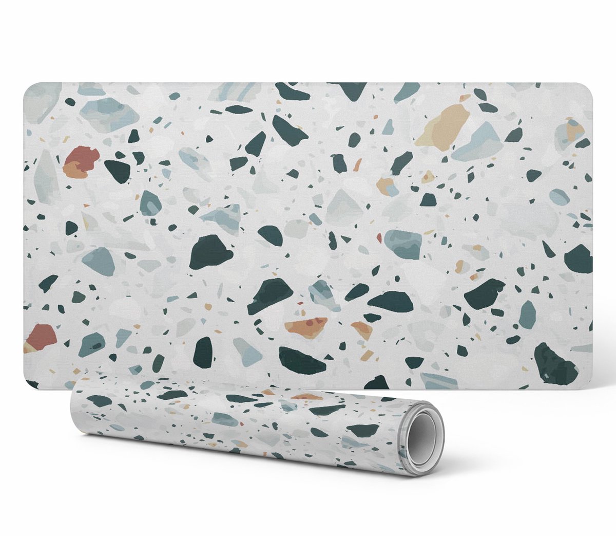 Beschermmat voor bureau, tafel, mozaïek terrazzo 100x50 cm