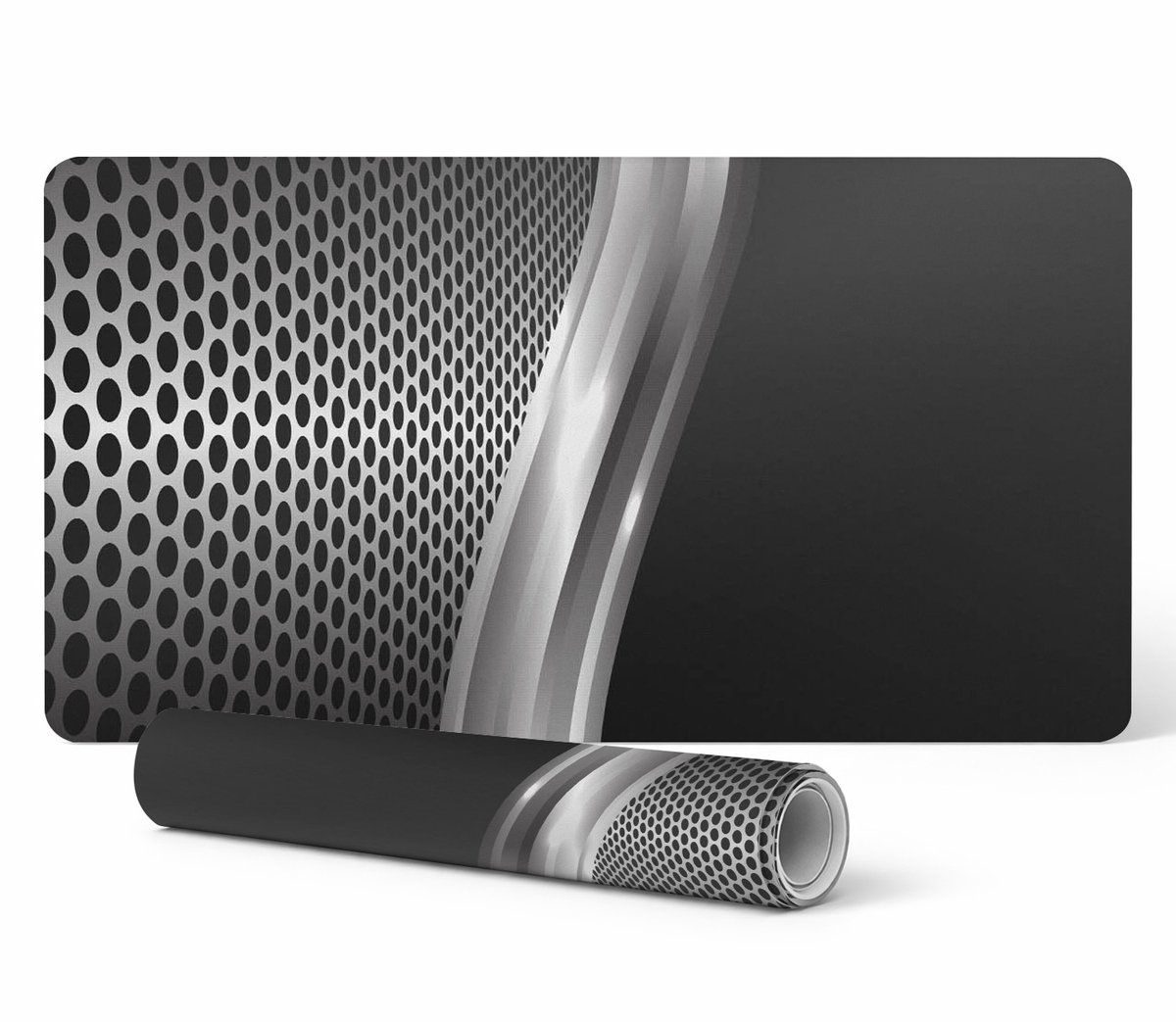 Gaming muis- en toetsenbordmat van metaal met 3D-mesh, 120x60 cm