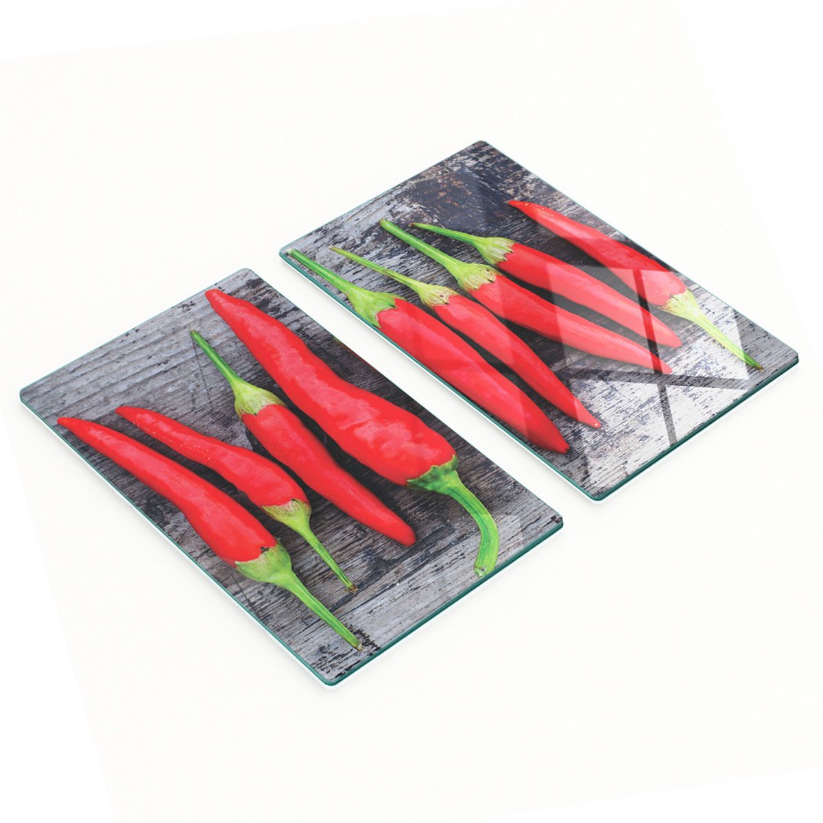 Gehard glazen planken met decoratief patroon van chilipeperhout, 2x30x52 cm