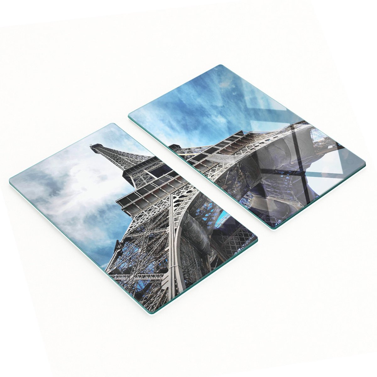 Duurzame en stijlvolle glazen borden met Eiffeltoren-patroon, Parijs, 2x30x52 cm