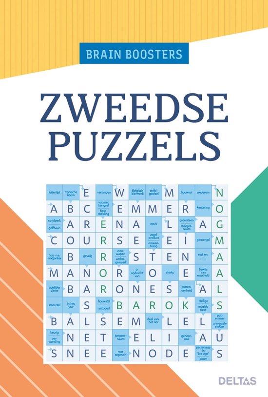 Un puzzle suédois intitulé 'Brain Boosters' et le texte 'Zweedse Puzzels'.