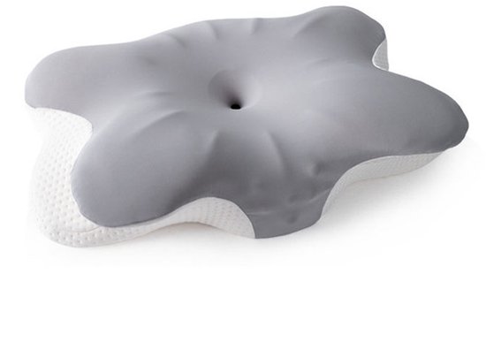 Ergonomisch kussen - hoofdkussen - Vlinderkussen - Kussen van traagschuim - Orthopedisch nekkussen - Slaapkussen - Grijs - Polyester/Katoen/Traagschuim
