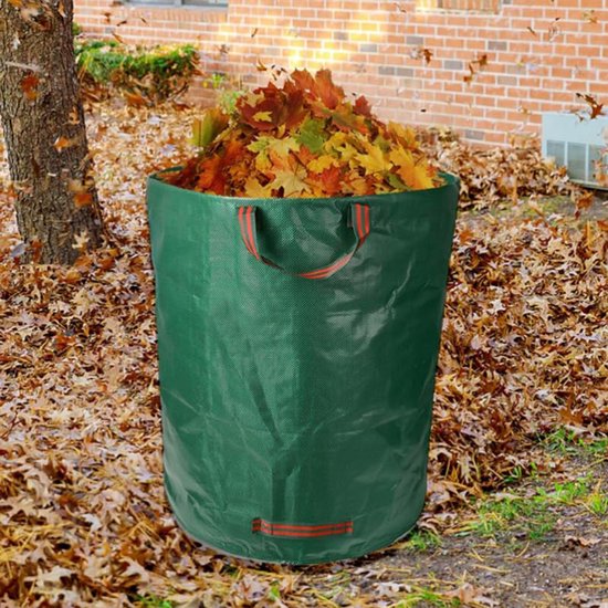 2 stuks - Tuinafvalzak - Vuilniszak voor op het terras - Tuinzak - Dik en duurzaam - Met verstevigde handvatten - Herbruikbaar - 50 liter - 45 x 32 cm - Geschikt voor het verzamelen van gevallen bladeren, grasmaaisel en ander tuinafval van Merkloos	 — afbeelding 2
