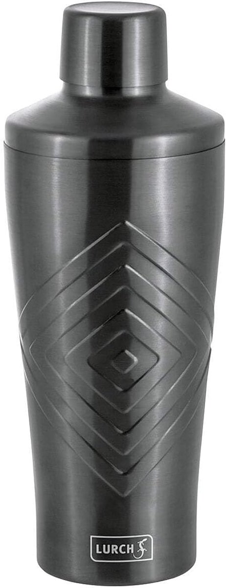 Cocktail Shaker 3-delig RVS 600ml met Geïntegreerde Zeef Smokey Grey