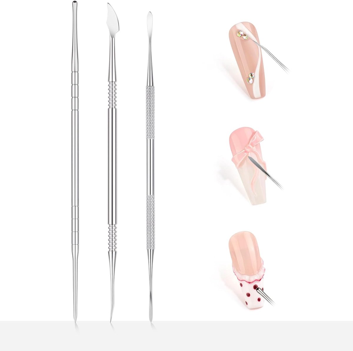 3-delige Nail Art Sculptuurpen Set voor 3D Modelering