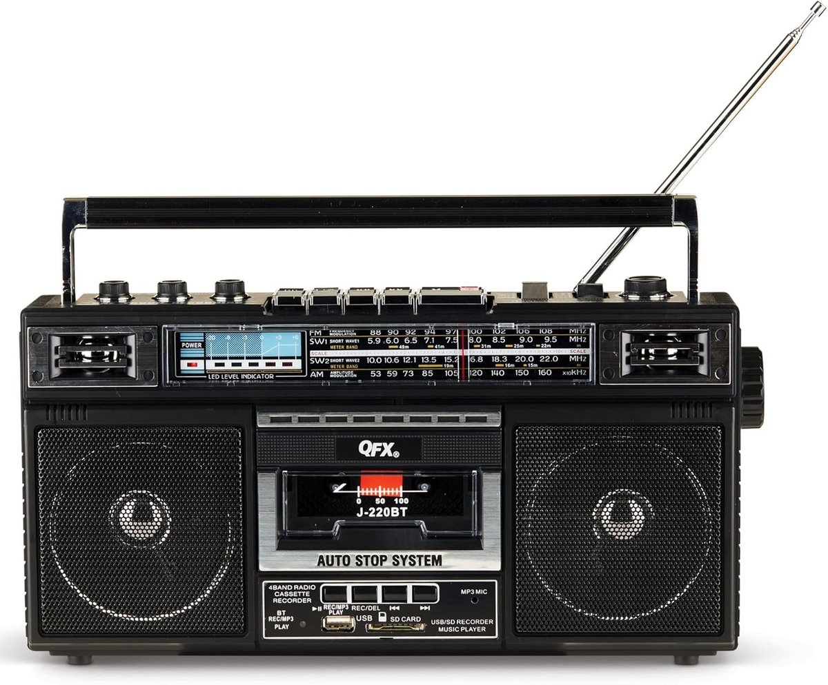 Draagbare Radio Cassettespeler met Bluetooth en Opnamefunctie