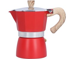Espresso Koffiezetapparaat - Moka Pot - Thuis Koffie Maken - Hittebestendig Handvat - 3 Kopjes 150ml - Rood