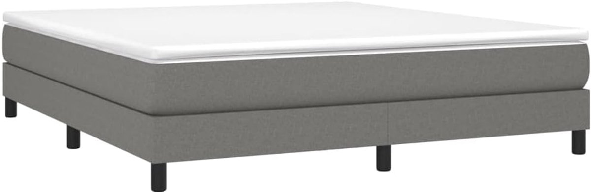 Boxspring Bedframe Grijs 180x200 cm - Compleet Bed met Hoofdbord