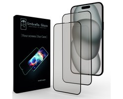 Umbrella Glass Screenprotector - Geschikt voor Apple iPhone 15 Plus / 16 Plus - Full Cover