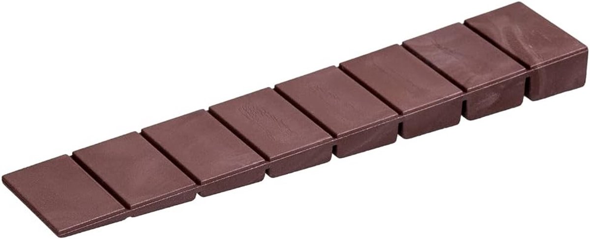 Set van 50 Robuuste Kunststof Wiggen - Universele Deurstopper & Onderlegkeggen - 20x100x8mm - Donkerbruin