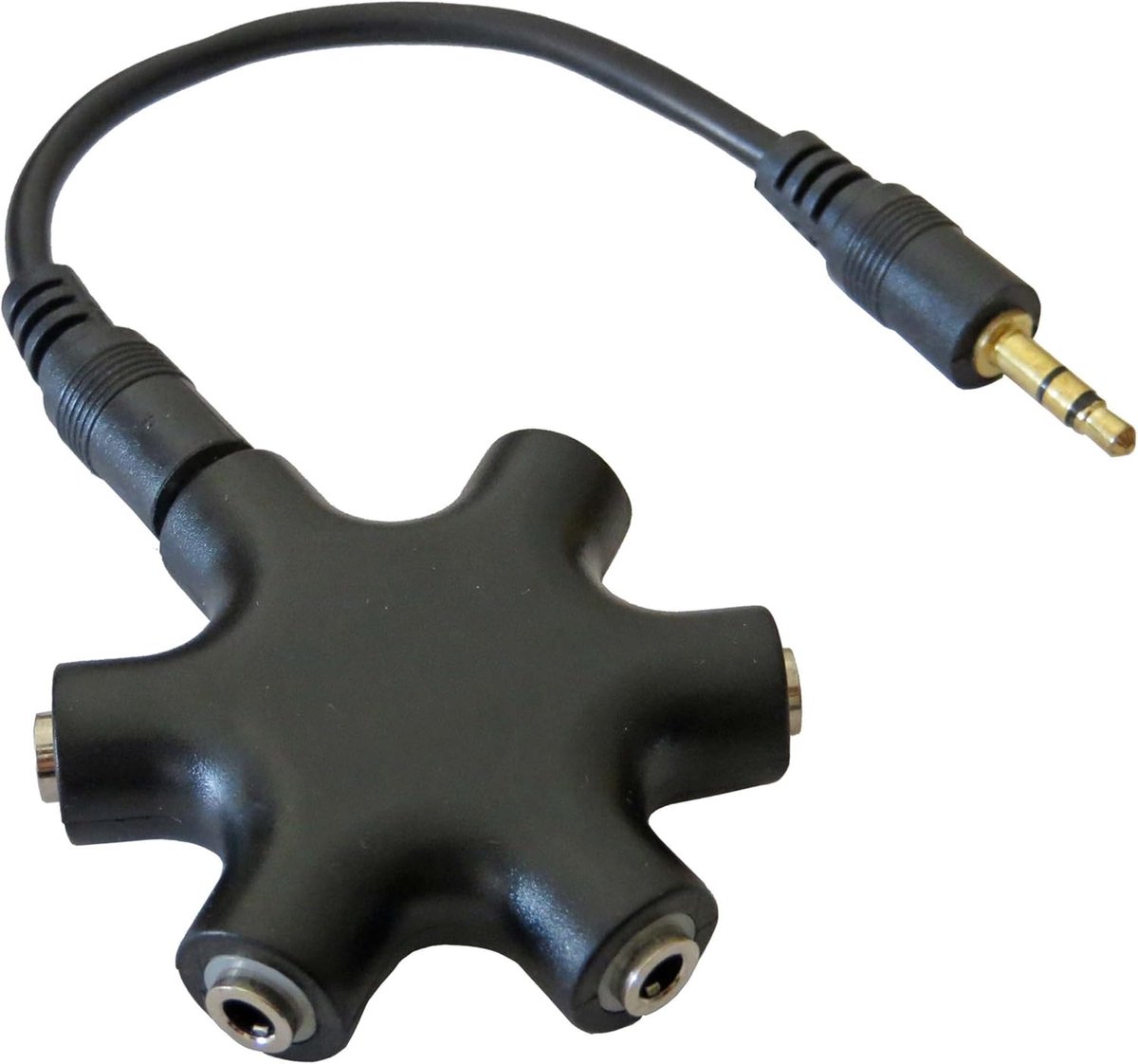 5-voudige audio-verdeler 3,5 mm mini-jack splitter voor meerdere hoofdtelefoons