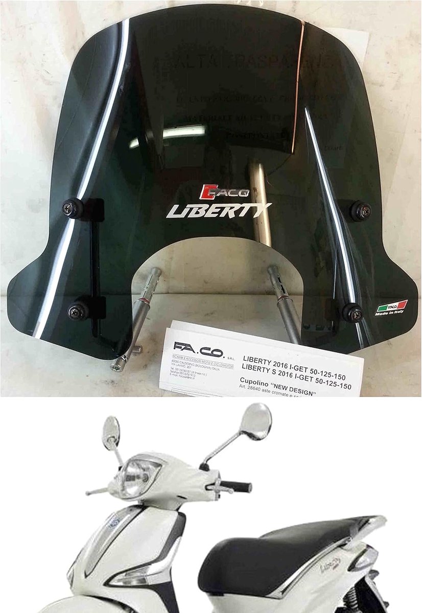 Windscherm Donkergrijs voor Scooter 50cc tot 150cc - Universele Montage