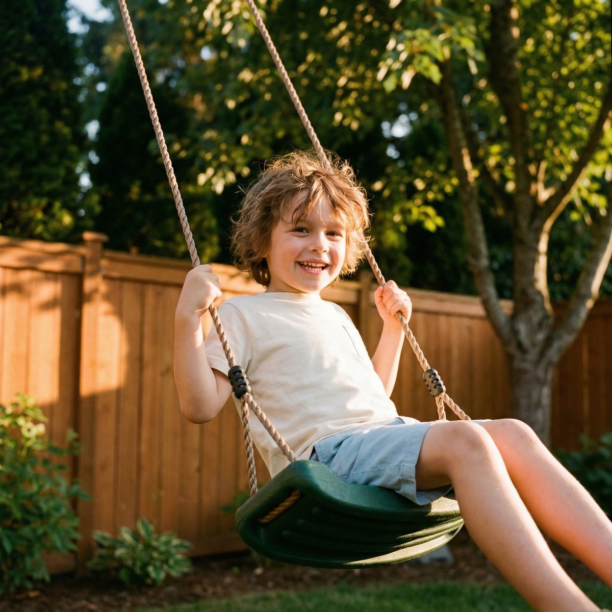 JAXY - Schommelzitje Kunststof - Kinderschommel Buiten - Schommel Tuin - Buitenspeelgoed Jongens en Meisjes - Groen — afbeelding 3