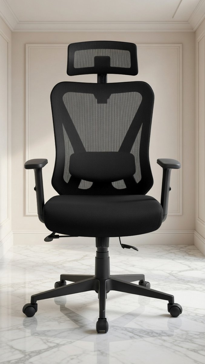 Pro Ergonomische Bureaustoel met 90°–130° Kantelfunctie, Verstelbare Hoofdsteun en Lendensteun – Casa Serena – Afmetingen op aanvraag – Casa Dorada