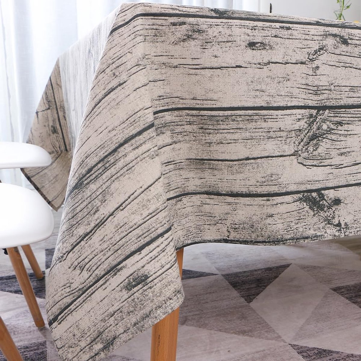 Tafelkleed Linnenlook Wasbaar met Vlekbescherming voor Binnen en Buiten