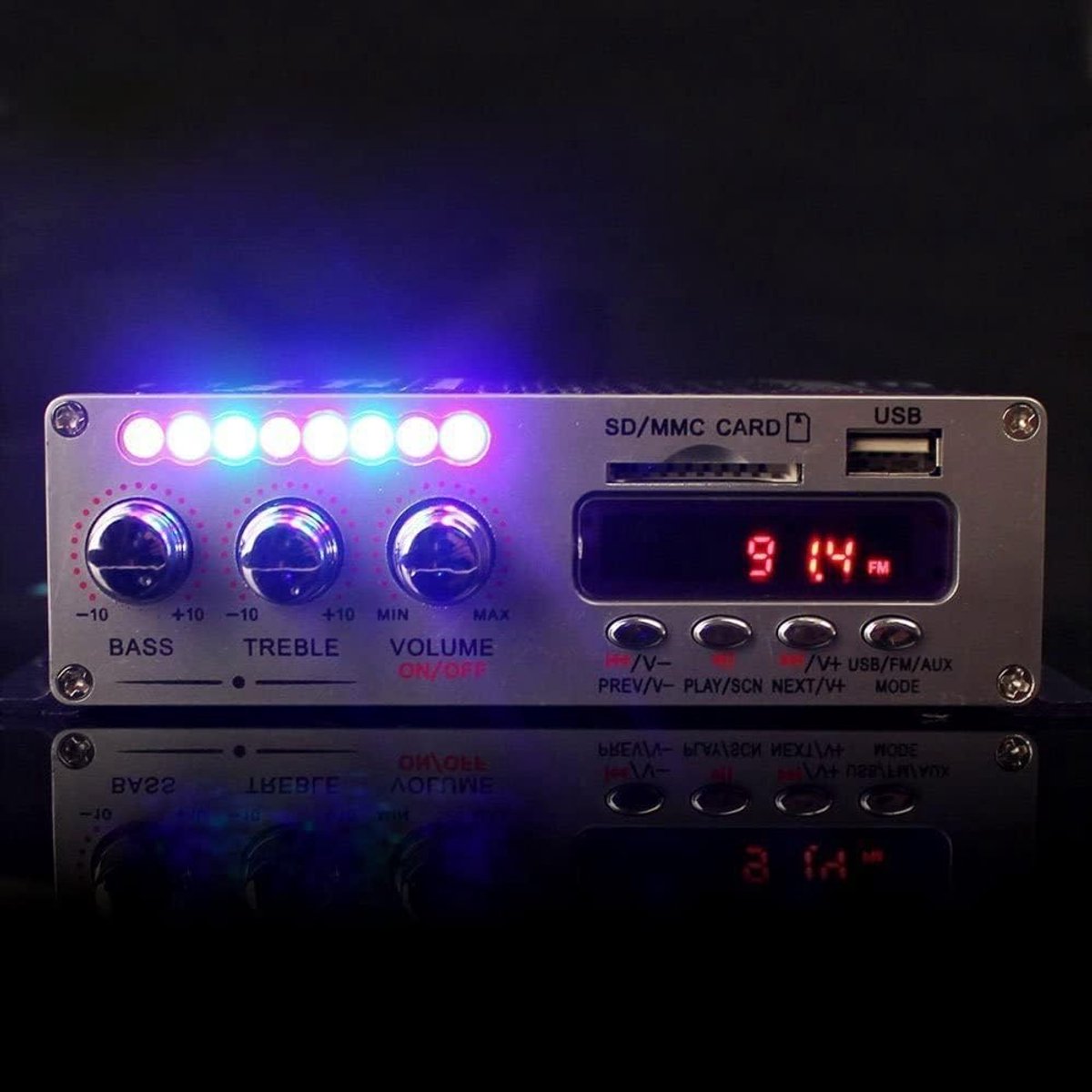 12V Hi-Fi Digitale Stereo Audio Versterker met Bluetooth en USB thumbnail 6