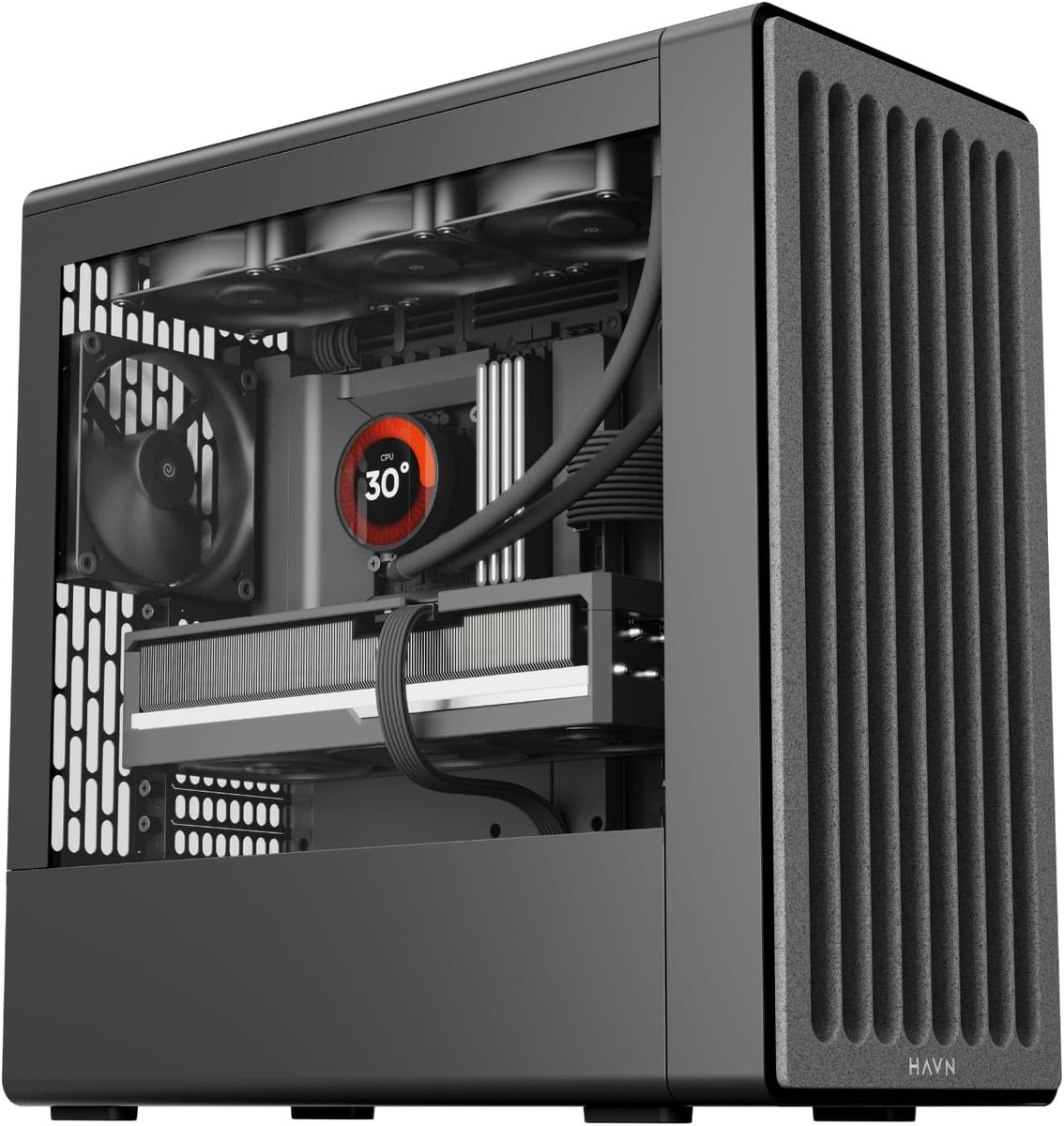 PC Behuizing Midi-Tower - Computerkast ATX - Krachtige Koeling - Semi-open Frame - 51.5 x 25.4 cm - Zwart