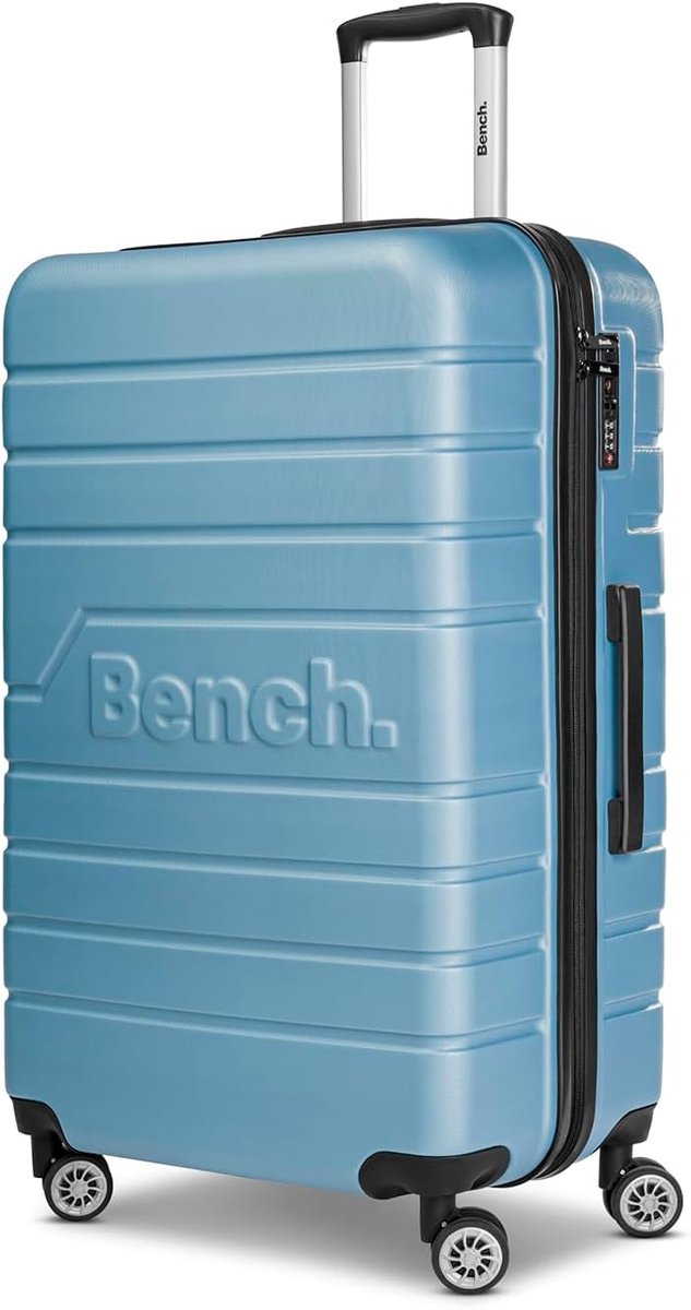 Grote Reiskoffer 79 cm Nordic Blue Lichtgewicht met Dubbele Wielen en TSA-slot