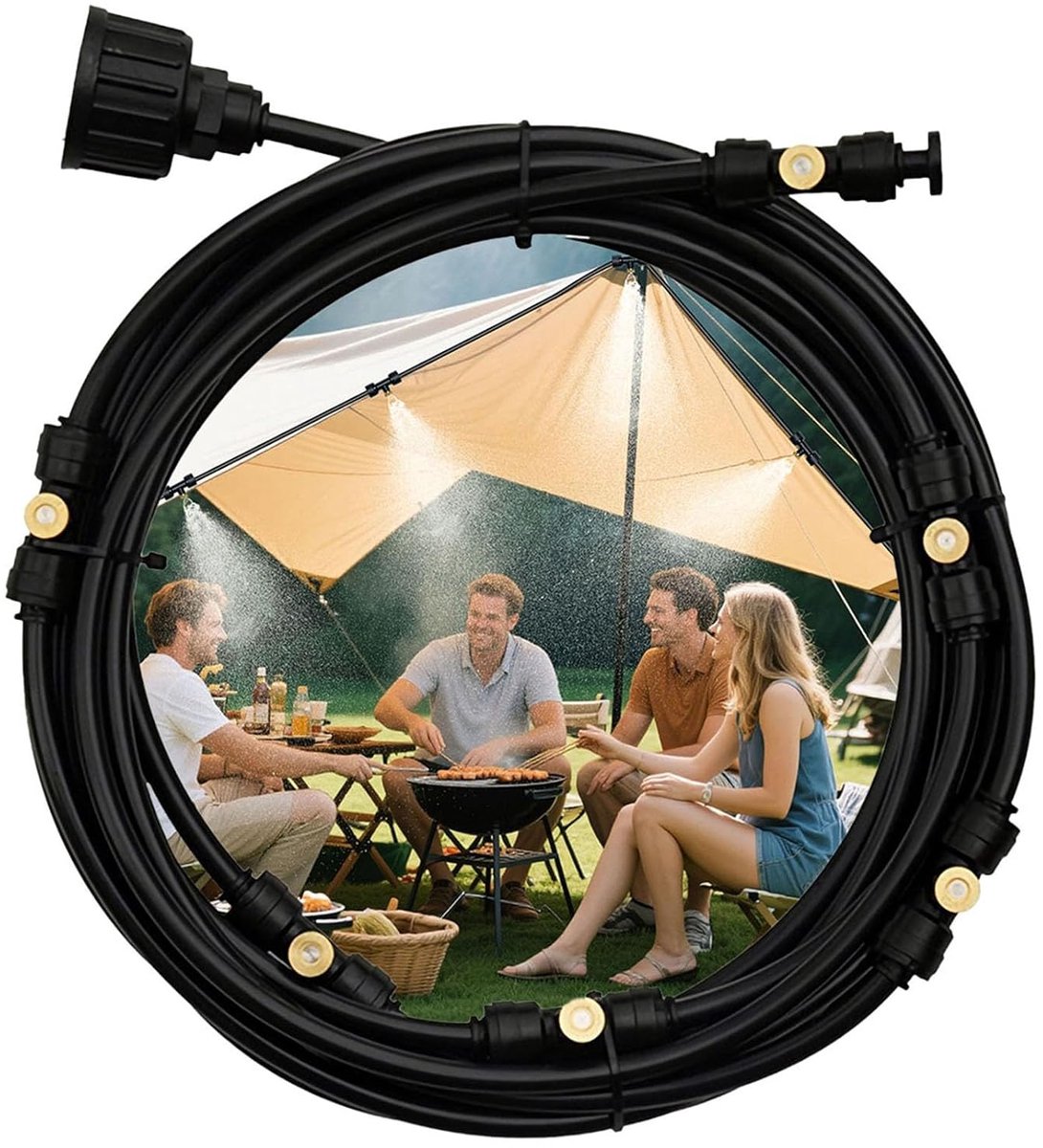 Tuin Automatisch Irrigatiesysteem - Druppelsysteem Tuin - Planten Water Geven - Gebogen Slang - 6 Meter - Zwart