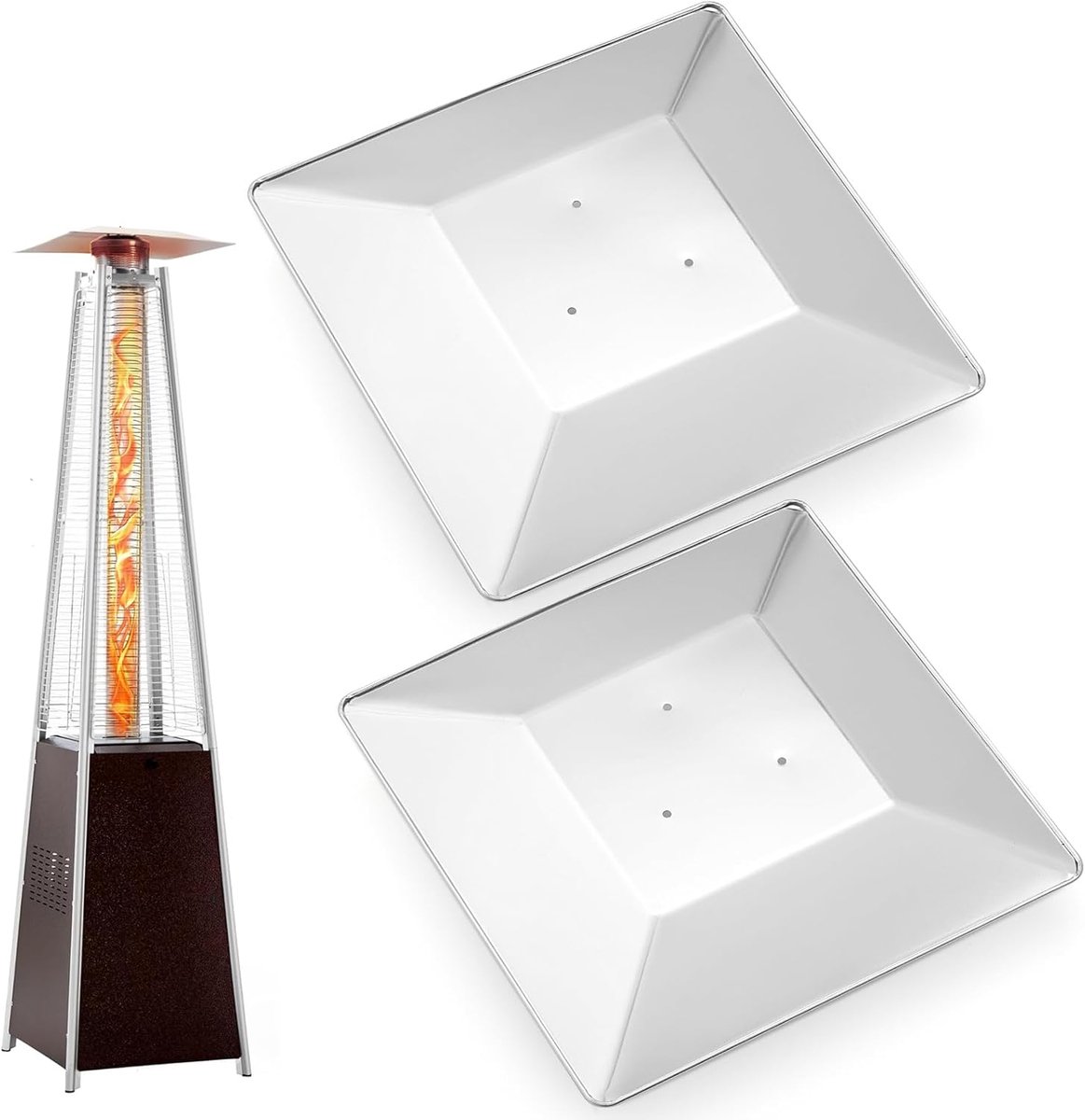 Reflector Scherm - Warmtekap - Terras Verwarming - Aluminium Constructie - 46x46cm - Zilver