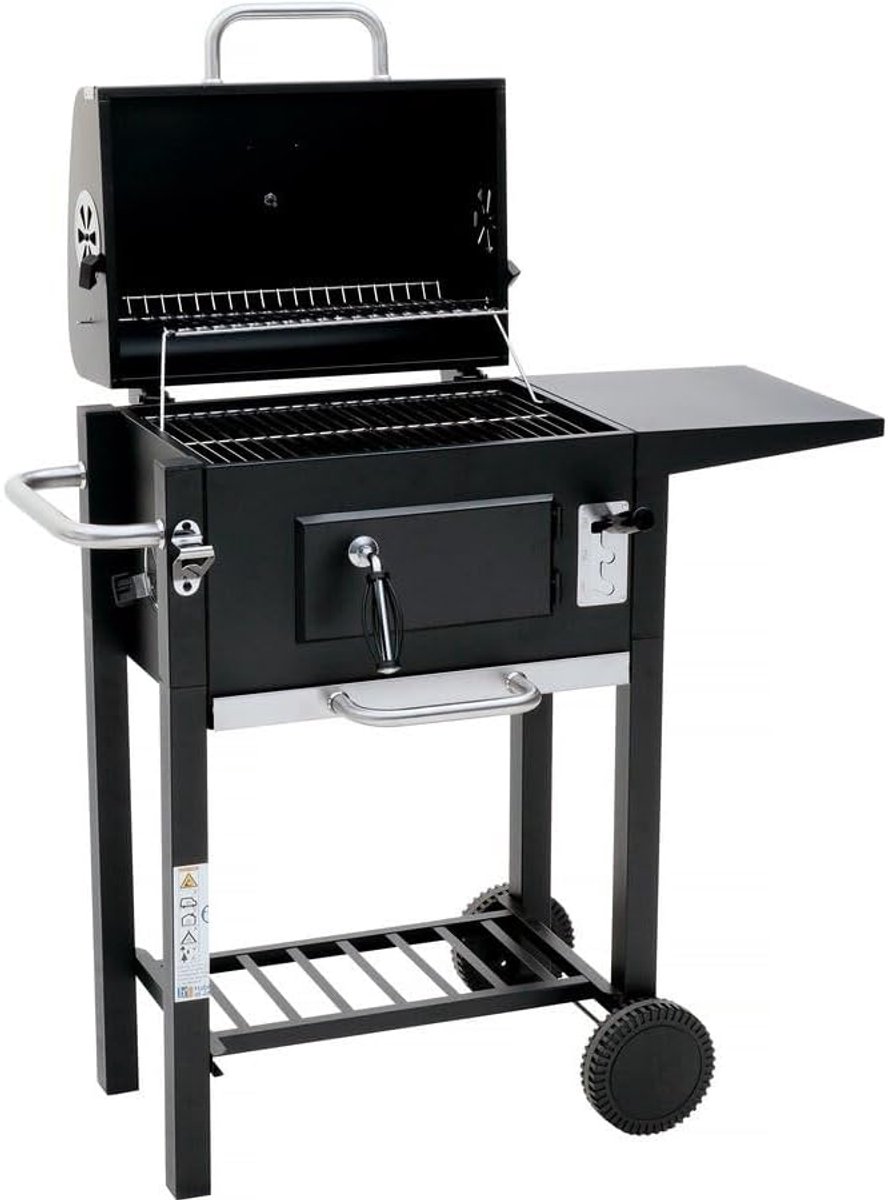 Grote Houtskoolbarbecue met Deksel en Wielen - 92,5 x 46 x 123 cm