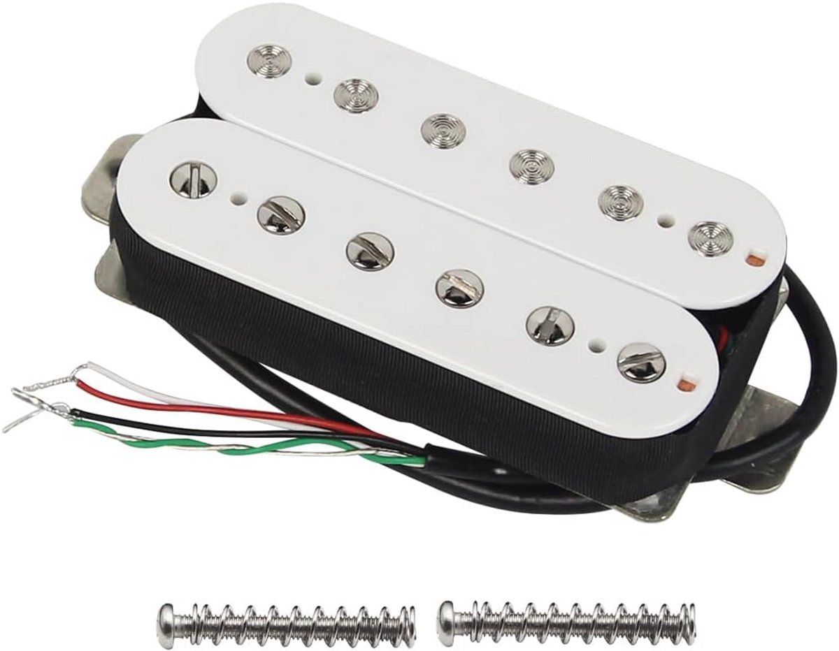 Humbucker Element Brug (14-15k) voor Elektrische Gitaar - Alnico 5 Klassieke Klank, Wit
