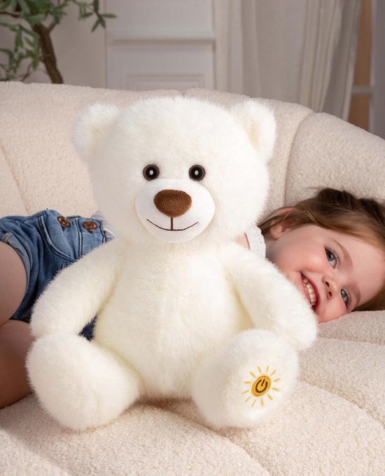 Knuffel Nachtlampje Beer Beige 24 cm - Zacht Licht voor Baby's en Kinderen — afbeelding 4