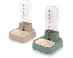 Automatische drinkfontein voor huisdieren - 2 stuks - 500 ml - Groen en Abrikoos