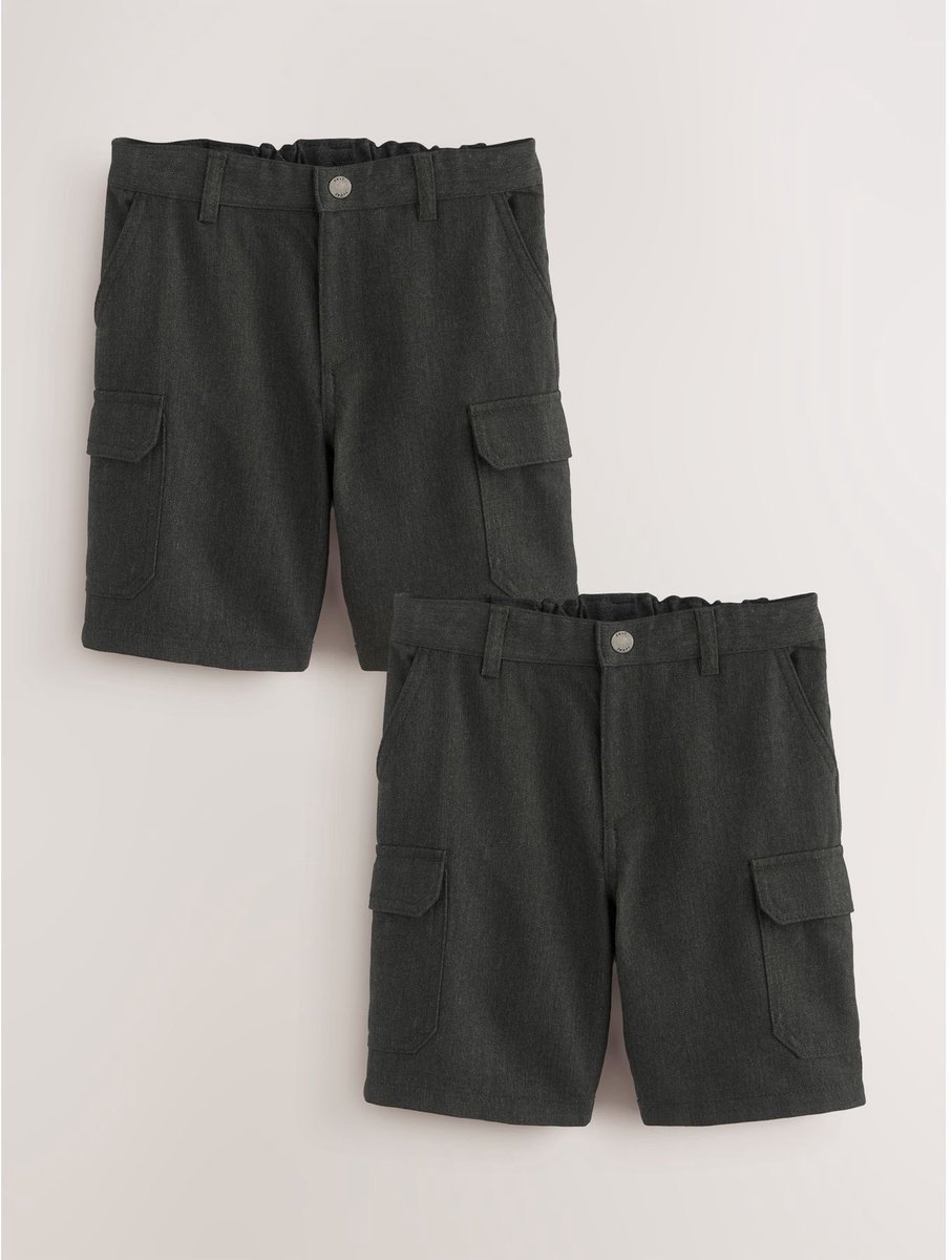 Next - Jongens - 2 schoolcargoshorts - Grijs