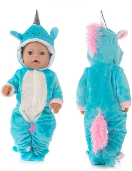 Schattige Eenhoorn Winterpyjama Jumpsuit voor 45,7 cm Meisjespop van Merkloos — afbeelding 4