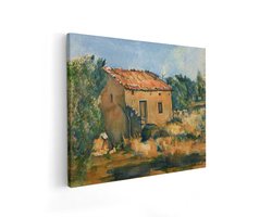 Artaza Canvas Schilderij Paul Cézanne'S Schilderij van een Huis in de Provence - Frankrijk - 100x80 cm - Wanddecoratie Woonkamer - Schilderijen - Muurdecoratie