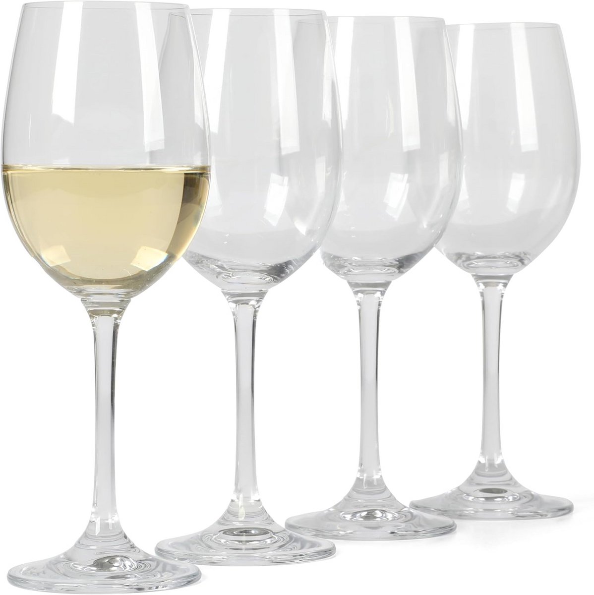 Set van 4 Elegante Wijnglazen met Steel voor Witte Wijn - 414 ml