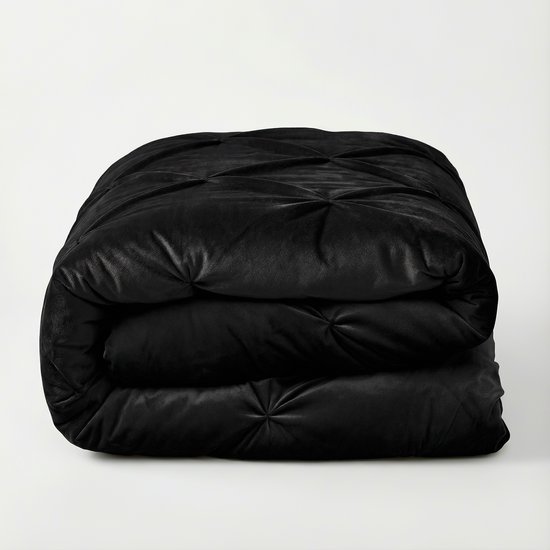 Sleeptime 2 in 1 Velvet Pintuck Dekbed zonder Overtrek - 140 x 200 cm - Zwart