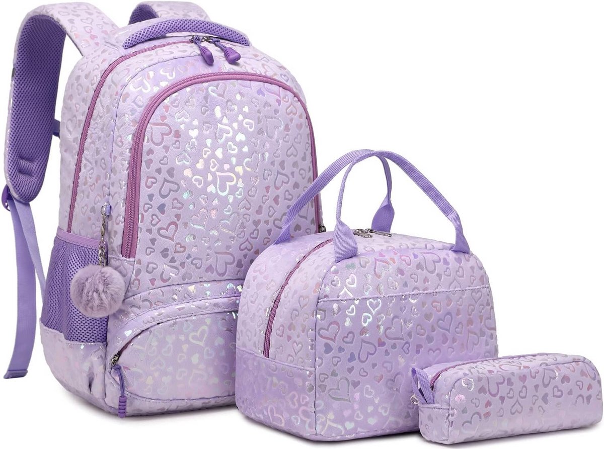 Waterdichte Schooltas Set Meisjes Basisschool - Rugzak, Lunchtas en Etui 3-in-1