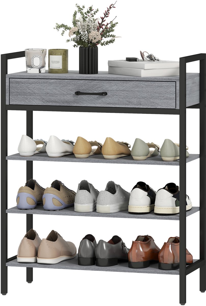 4goodz 4-laags schoenenrek voor maximaal 9 paar schoenen