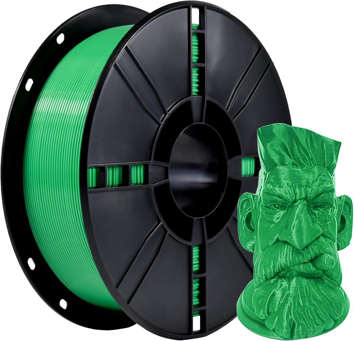 3D Printer Filament PLA+ Groen 1.75mm - 1kg Spoel - Hoge Nauwkeurigheid en Sterkte