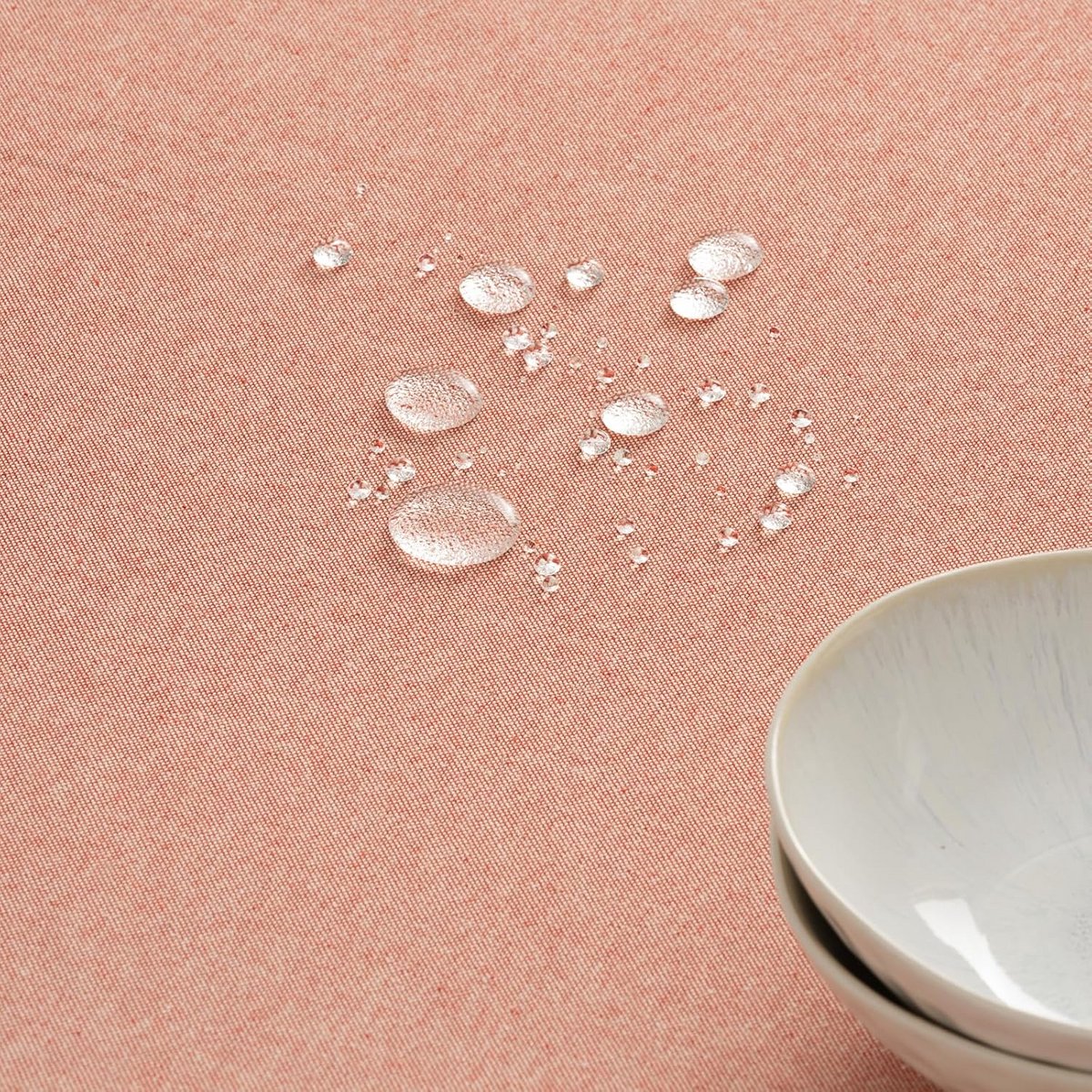 Waterdichte en Vlekbestendige Tafelkleed van Biologisch Katoen Rechthoekig - Terracotta