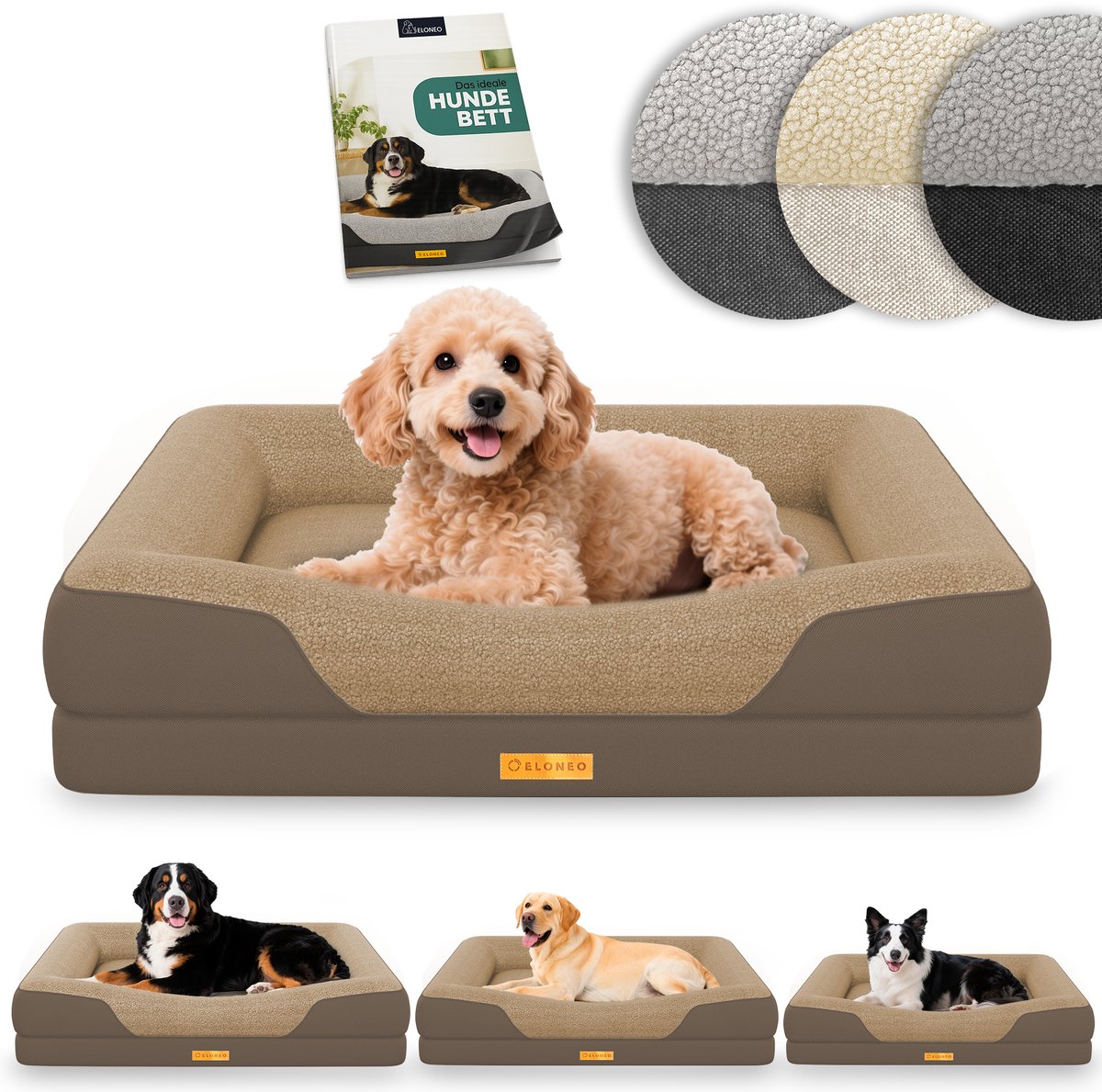 ELONEO Orthopedisch Hondenbed – S – Bruin