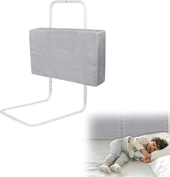 MENGDA Bedhekje voor kinderen, veiligheidsrooster voor kinderen, bed, inklapbaar, bedhek voor kinderen, bedhek tegen vallen, 150/180/200 cm (2, grijs, 180 cm