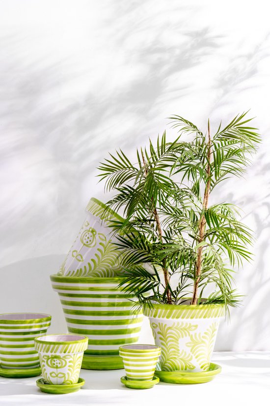 J-Line cache-pot Granada Handmade + Painted - céramique - vert - small - Ø 21 cm