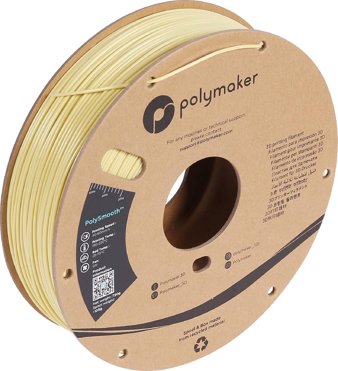 PVB Filament 1.75mm Beige 750g - Polijstbaar 3D Printer FDM Materiaal