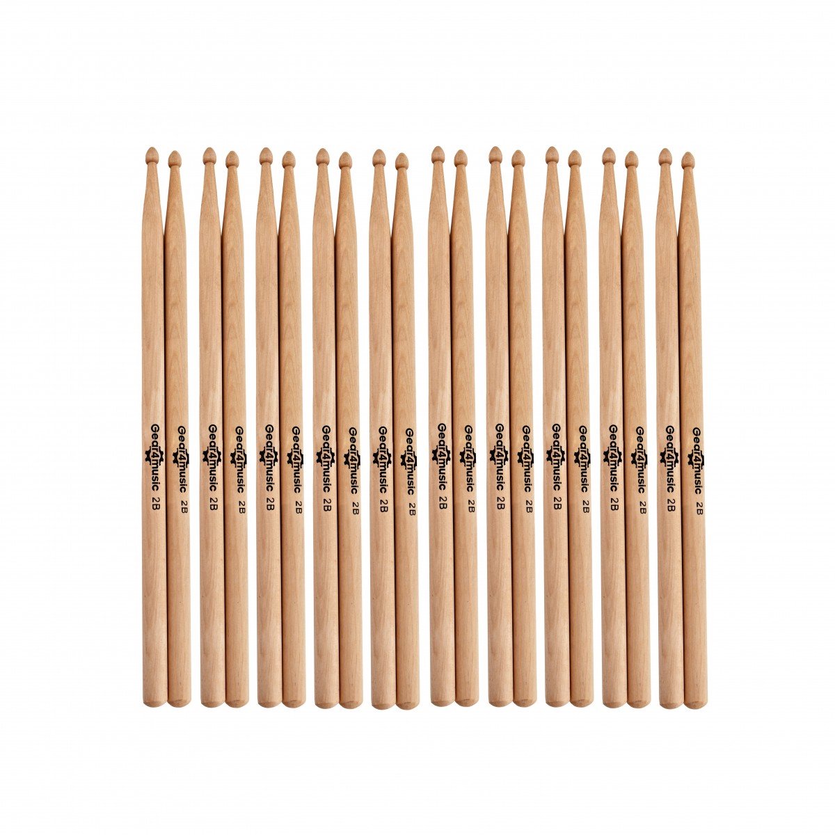 2B Drumstokken, Esdoornhout, Houten Tip, 10 Paar
