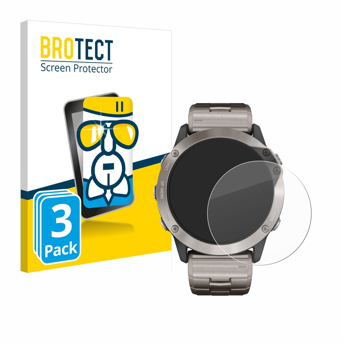 Screenprotector 3 Stuks voor Garmin quatix 6x Solar Beschermglas transparant