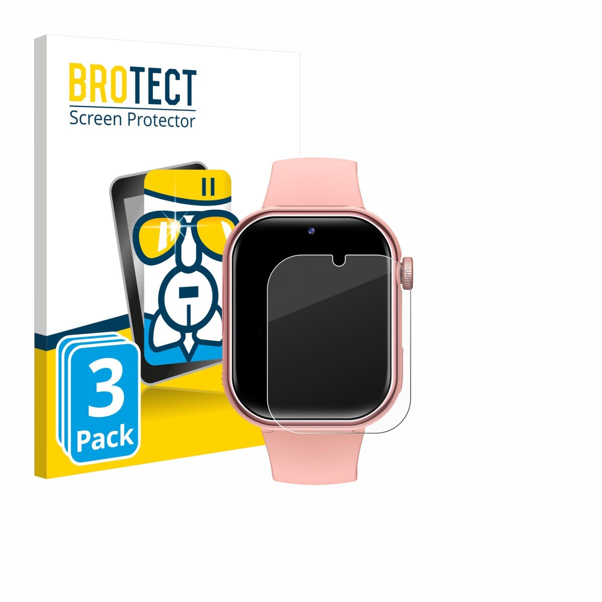 Screenprotector 3 Stuks voor Naixues Kids Smartwatch GPS Beschermglas transparant