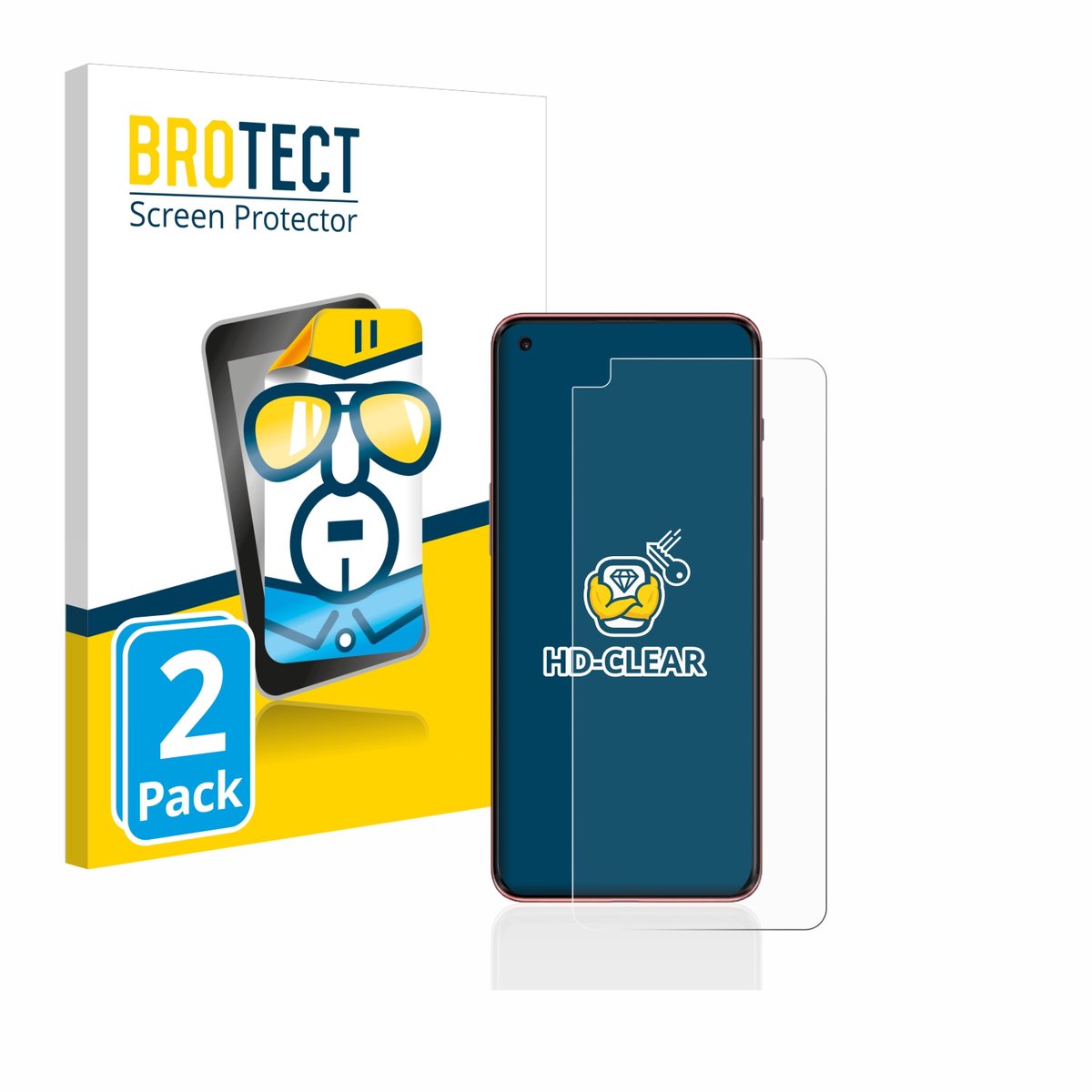 BROTECT - Screenprotector voor OnePlus Nord 2 5G - Folie Beschermfolie transparant 2 Stuks
