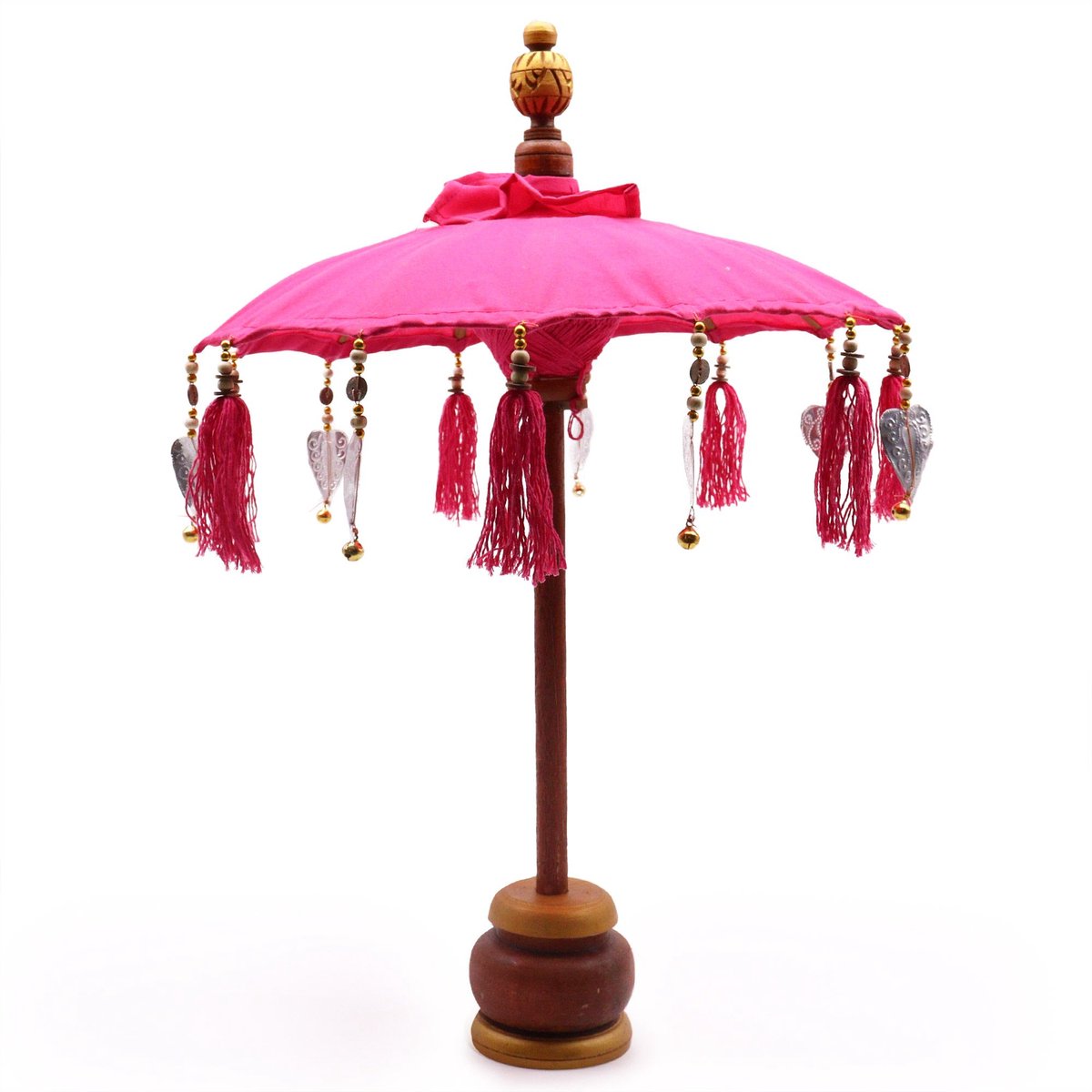 Ancient Wisdom - Decoratief beeld - Parasol katoen roze 40cm - interieurdecoratie - woonaccessoires - ornament - cadeau - figuur
