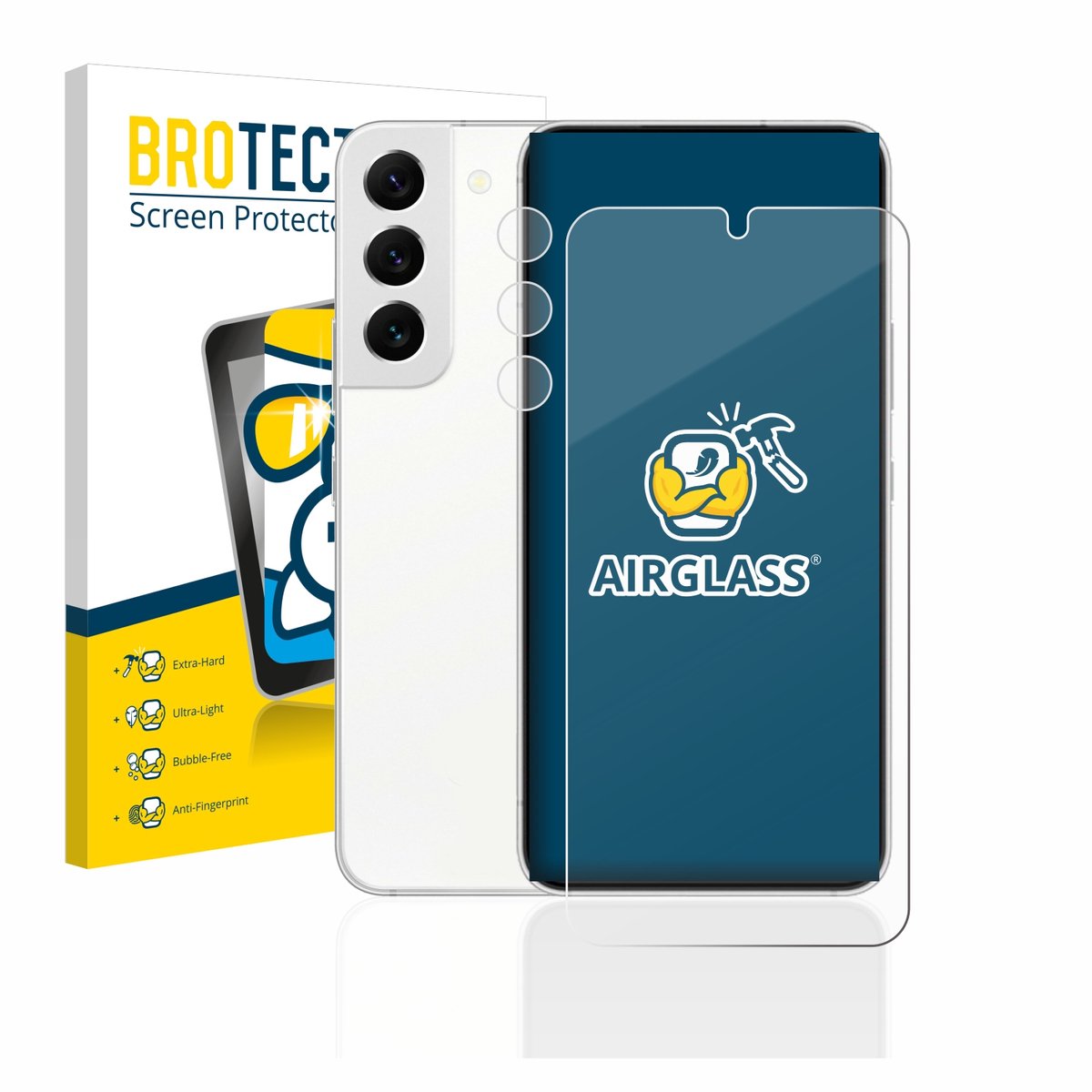 Screenprotector voor Samsung Galaxy S22 5G (Voor+Camera) Beschermglas transparant